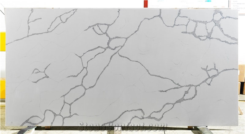 Calacatta Laza quartz stone stone slab made in Malaysia